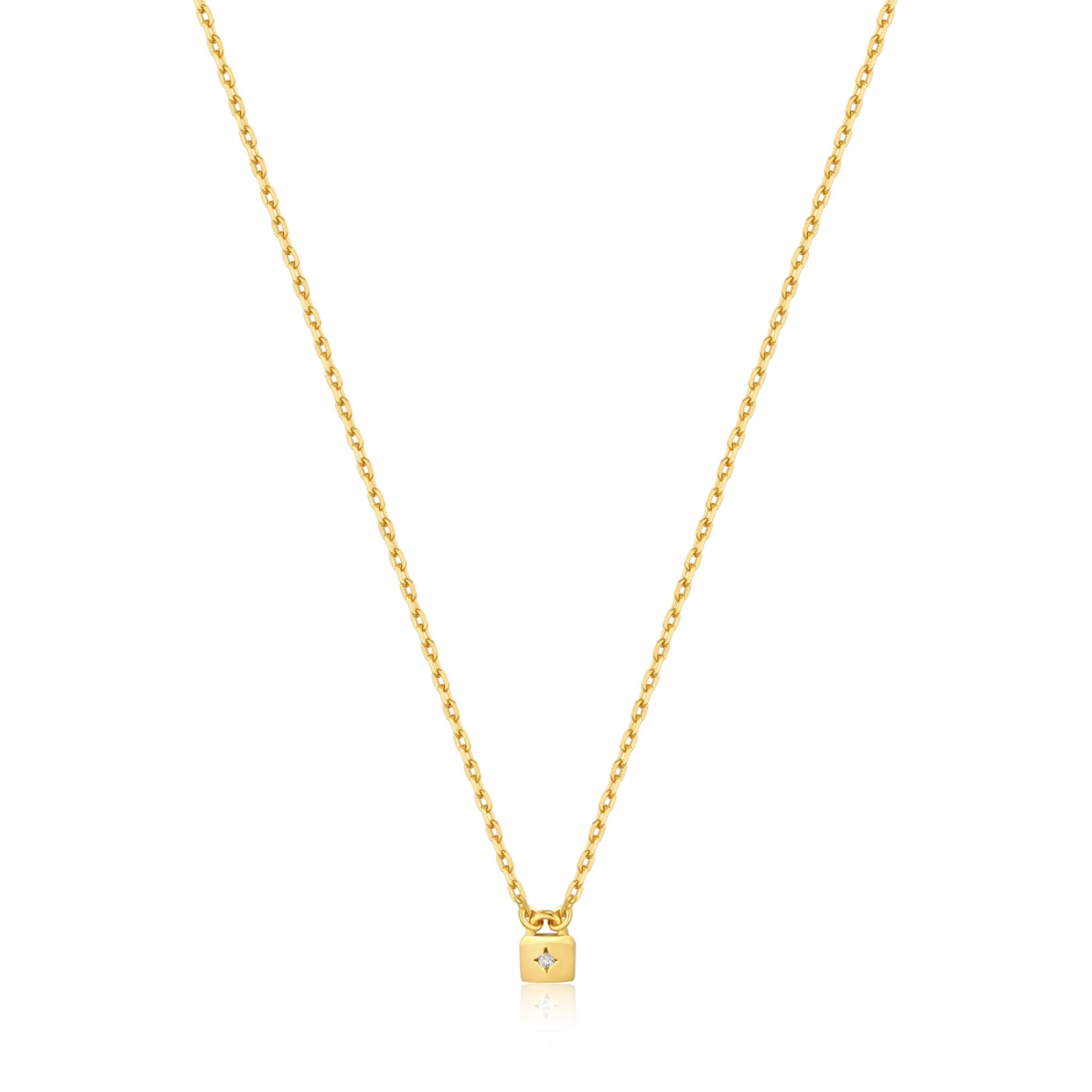 Ania haie zilver goud verguld Gold Padlock Necklace 35-40cm AHN032-02G