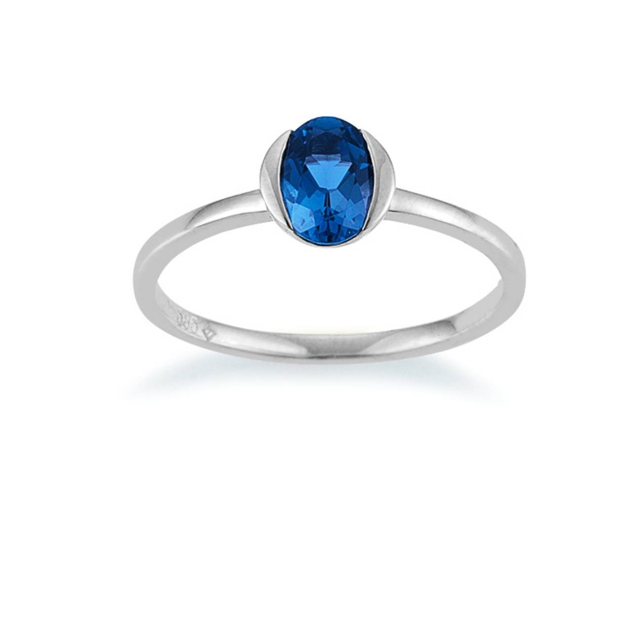 Witgouden ring met topaas london blue 