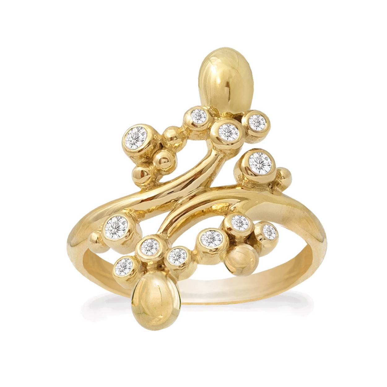 Rabinovich ring Ballroom, geelgoud verguld zilver