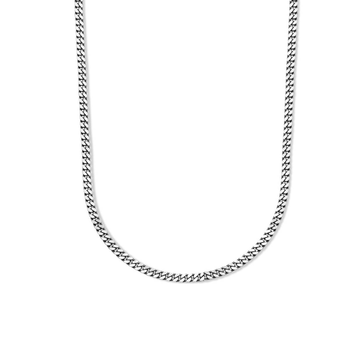 Geoxideerd 925 zilveren gourmette collier met een schakelbreedte van 4.6mm. Uitgevoerd met een karabijn sluiting.