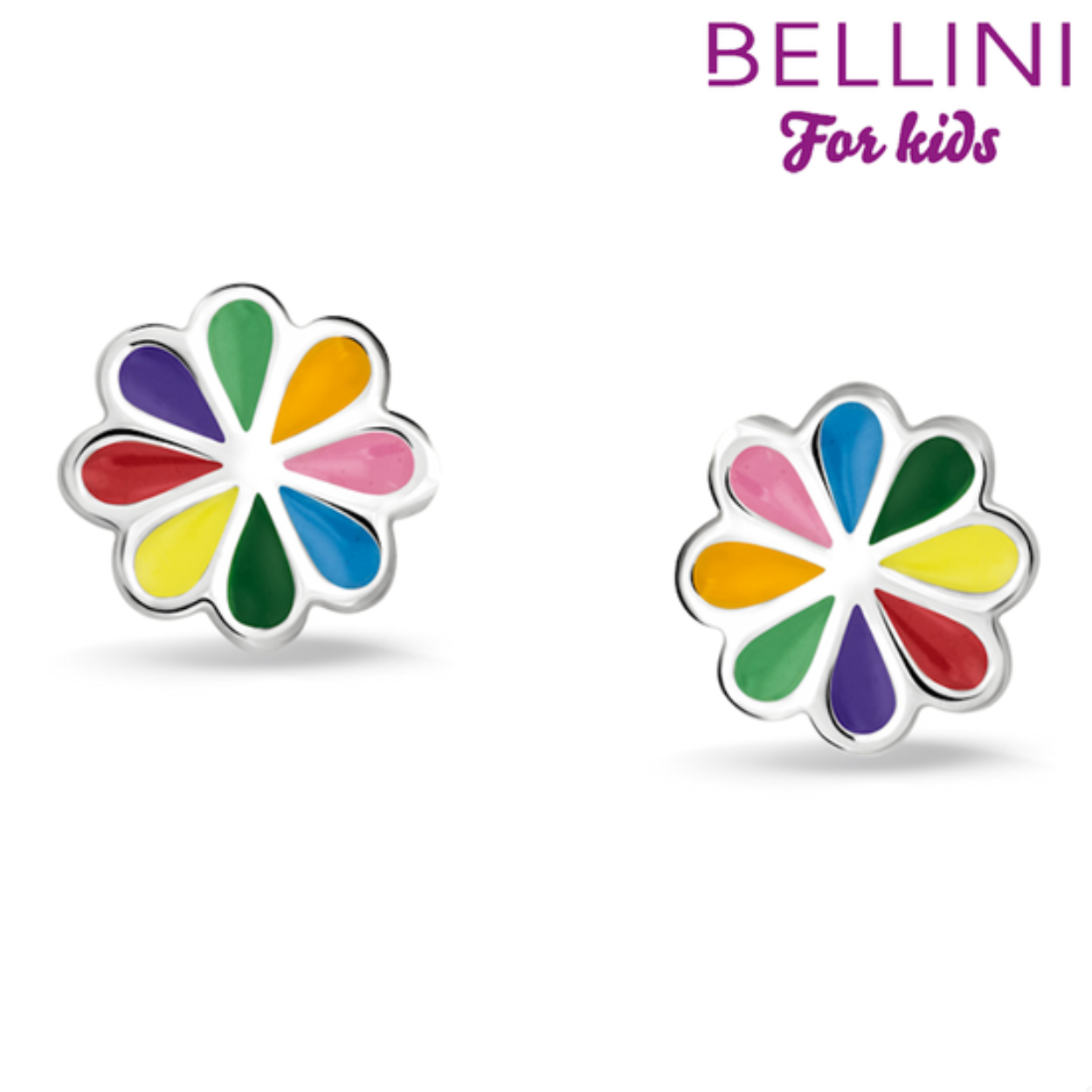 Bellini zilveren oorknop bloem
