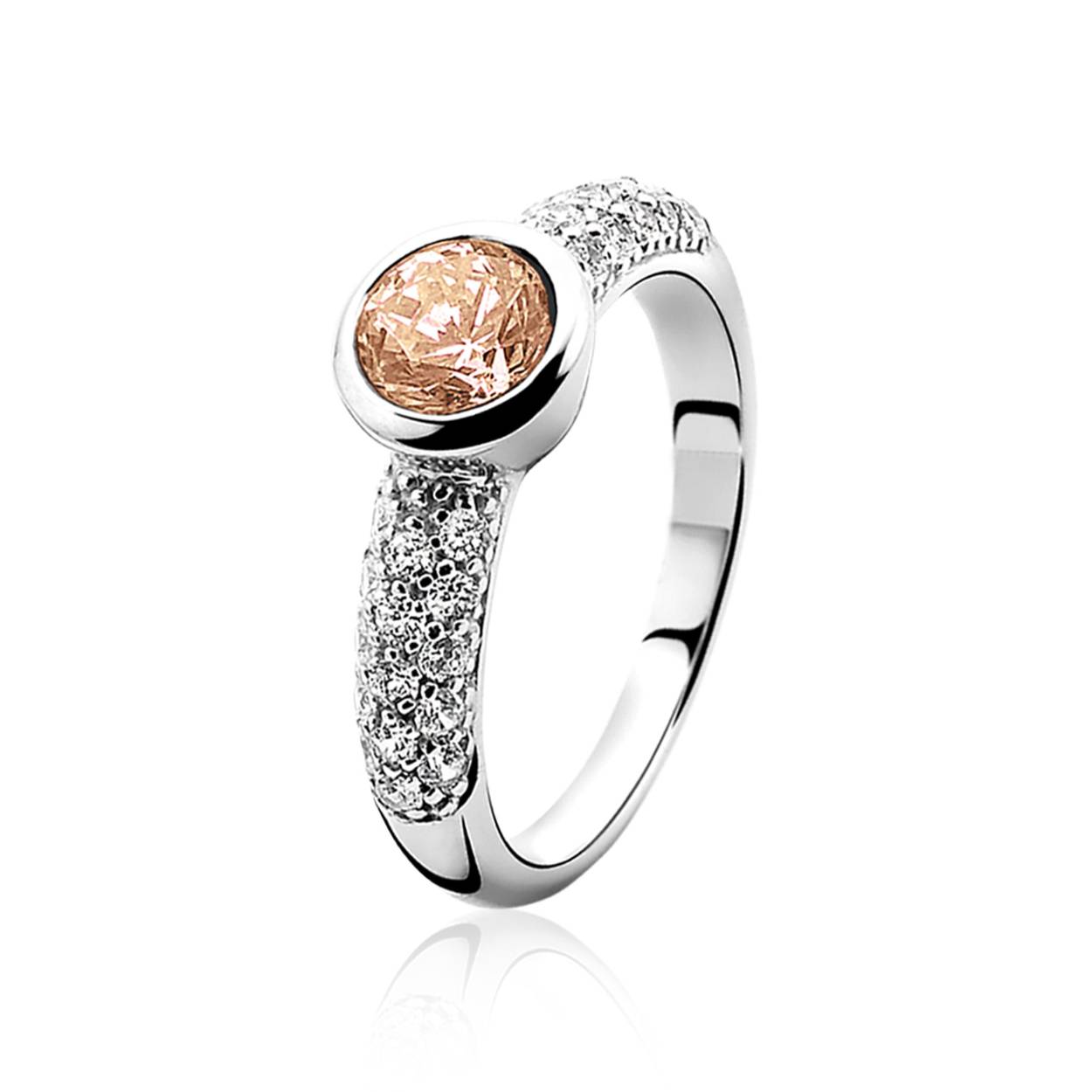 Zinzi zilveren ring wit pave champagne zirkonia mt58 zir840c