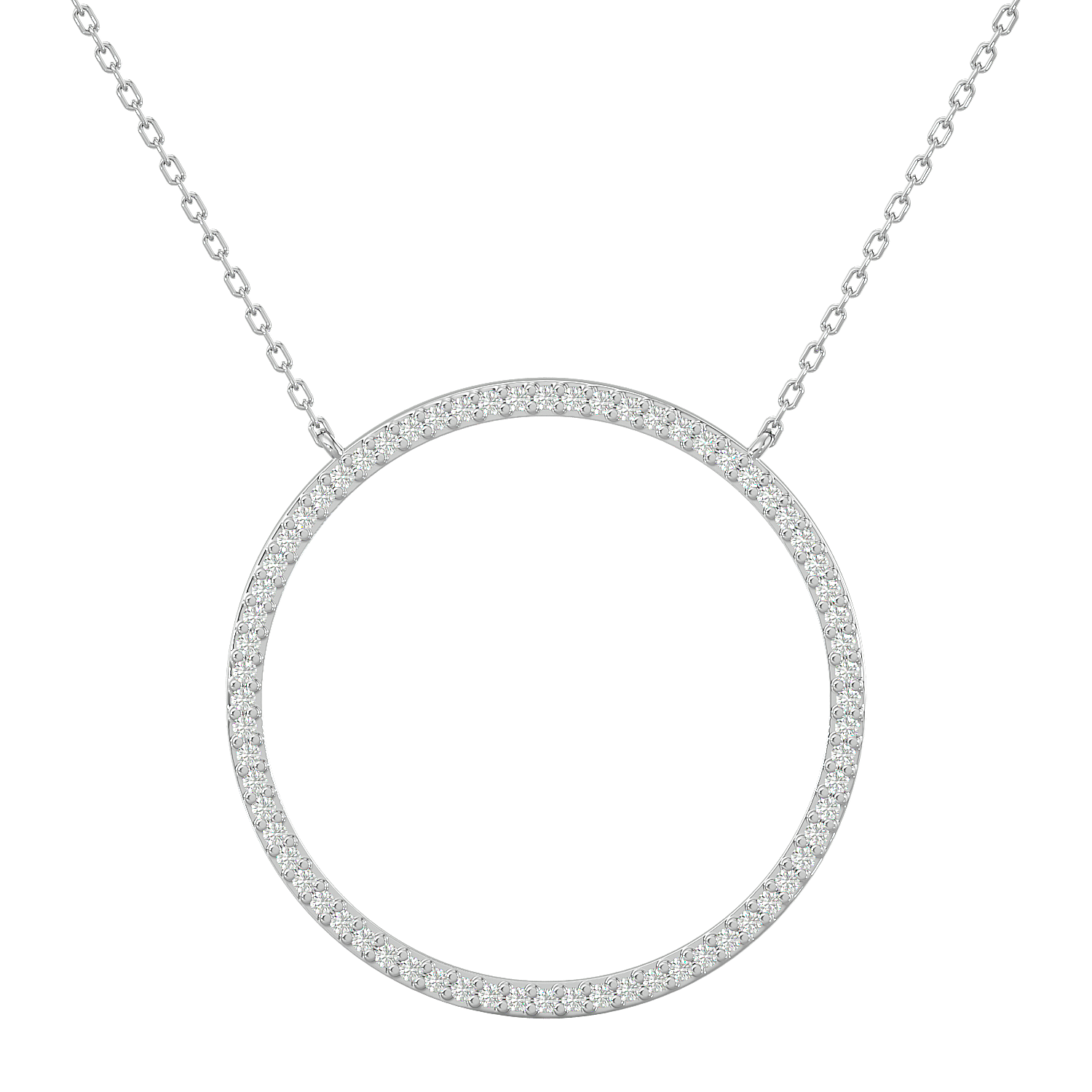 COLLIER OR BLANC ET DIAMANTS 0.31GHSI
DIAMETRE 26MM / CHAINE 42CM AVEC LIEN 40CM ET 38CM