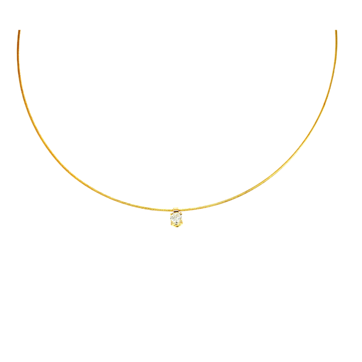COLLIER OR JAUNE 18K OMEGA ET DIAMANT 0.17 GVS1