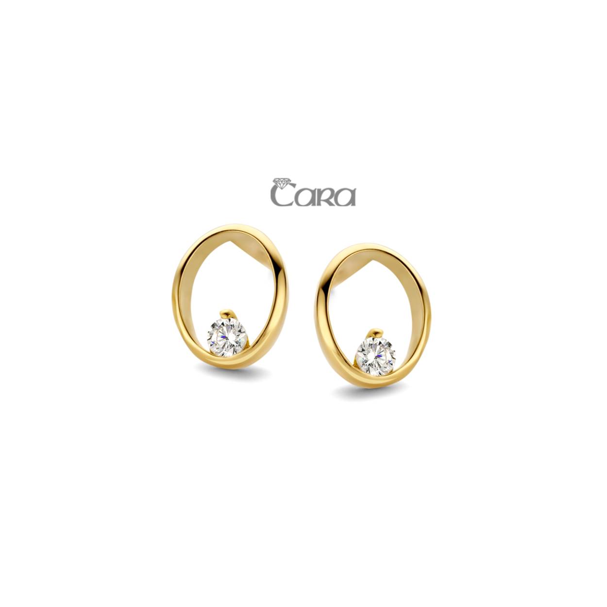 Cara oorstekers goud zirconia 