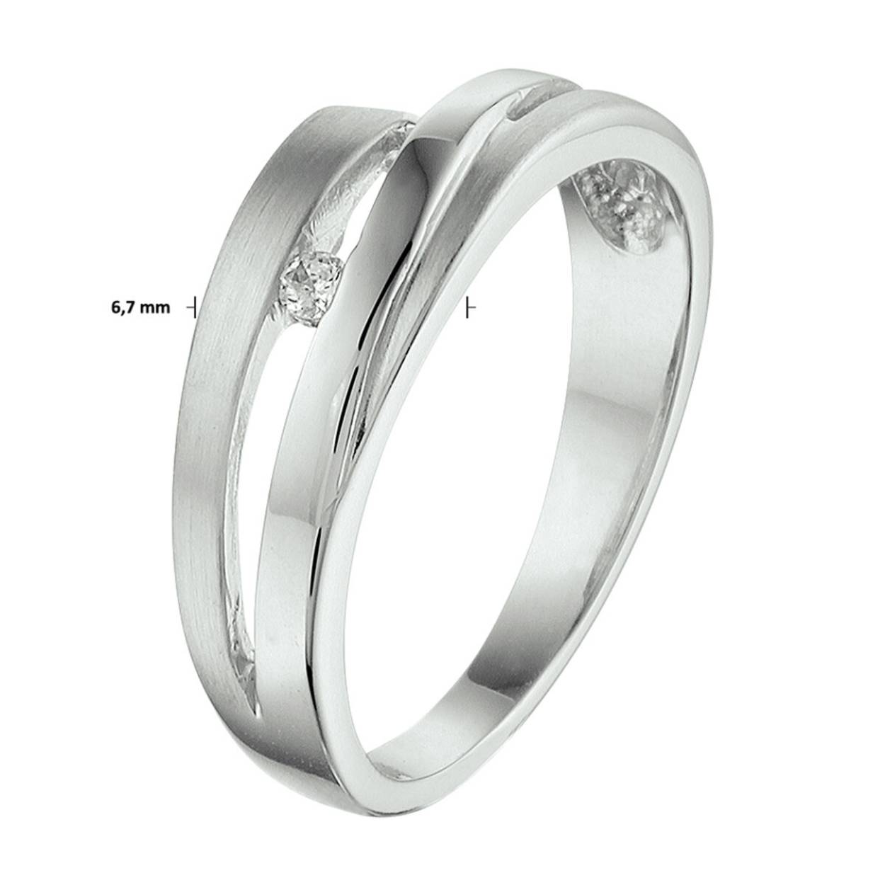 Zilveren fantasie damesring mat/glad