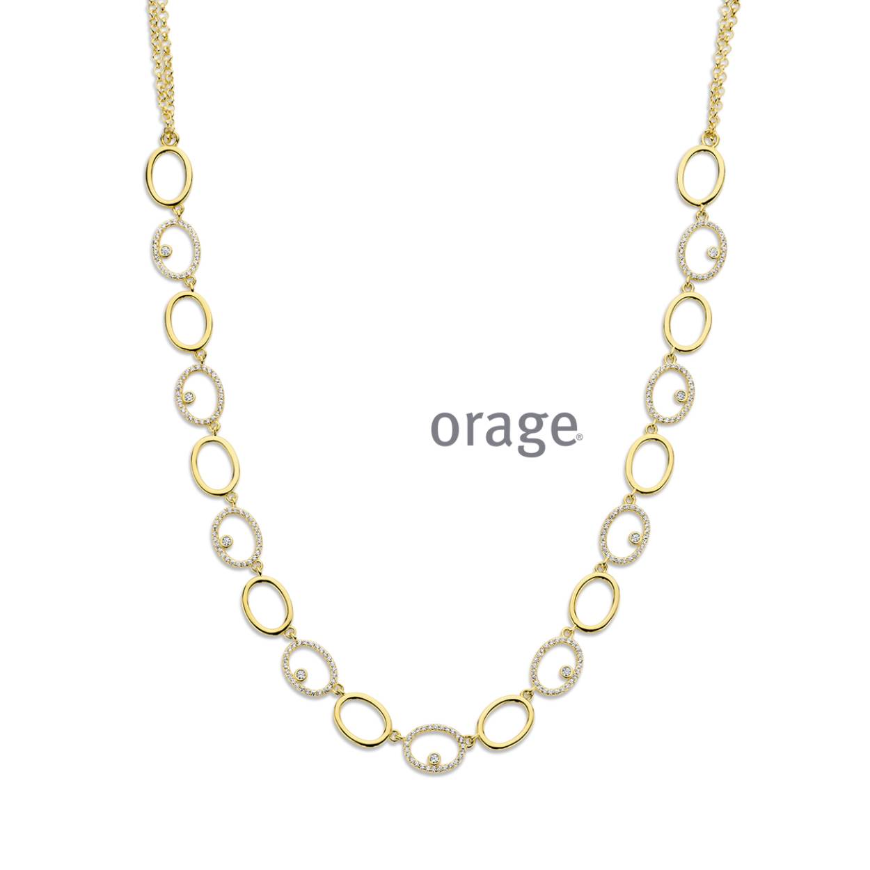 Orage collier verguld met zrikonia steentjes van het merk Orage
Lengte: 42 + 5 cm
Materiaal: 925 zilver, verguld
Bijhorende armband en oorbellen ook vekrijgbaar