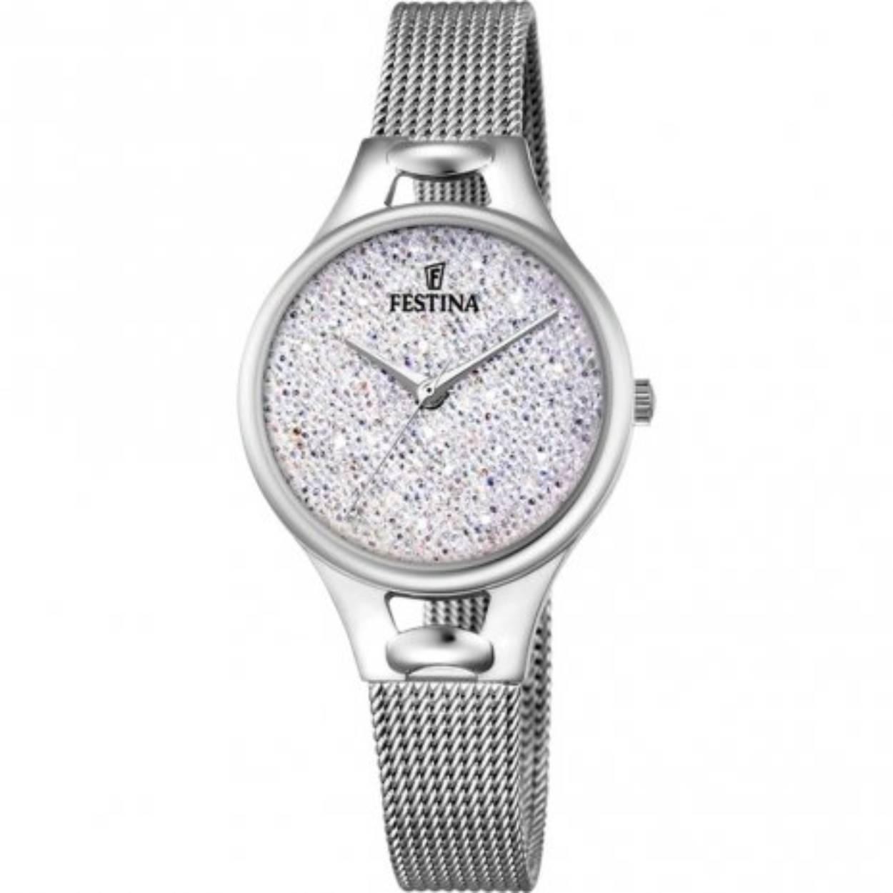 Festina dames horloge edelstaal band Swarovski White F20331/1
