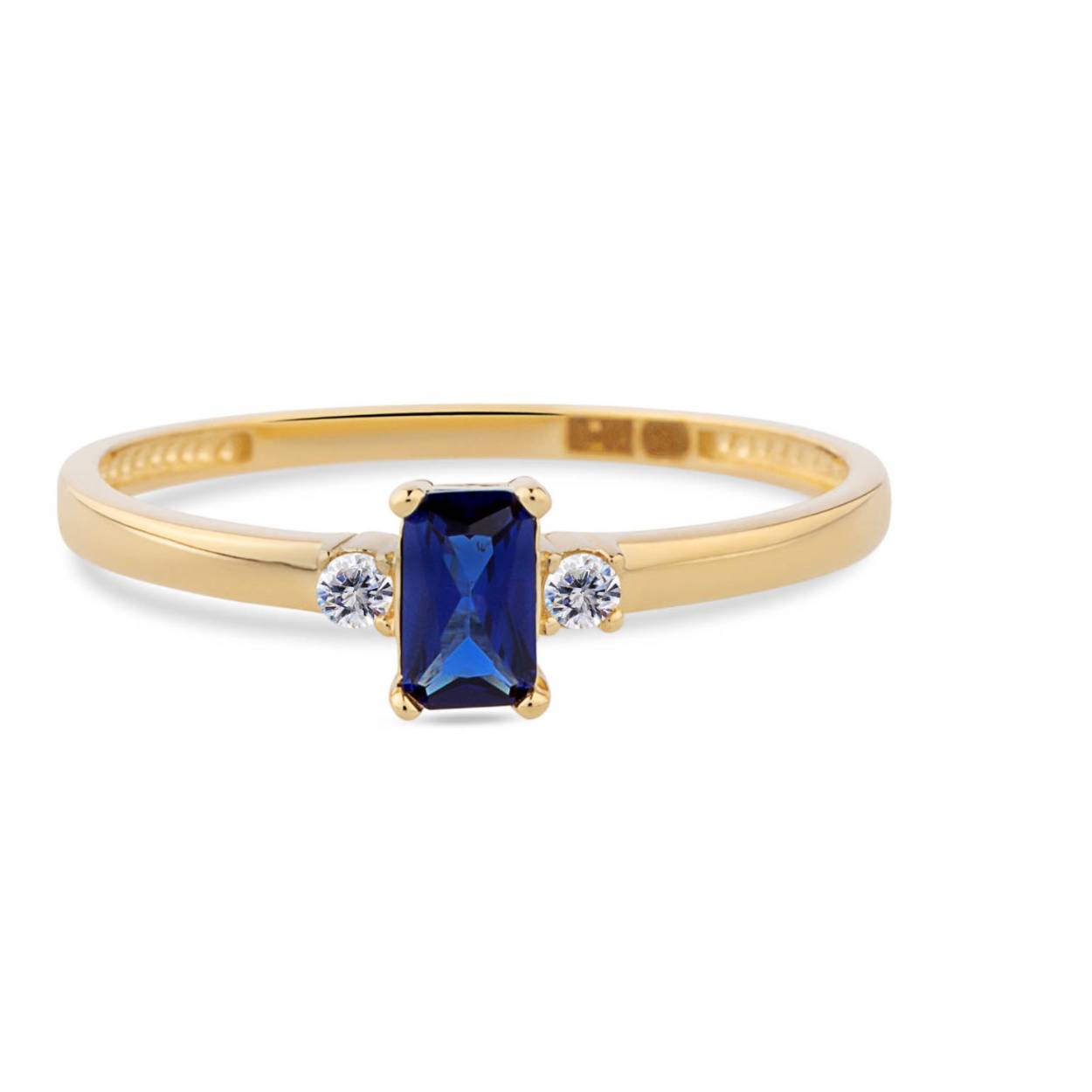 GOUDEN RING MET BLAUWE EN WITE ZIRKONIA

Swing Jewels 14 krt. geelgoud. 