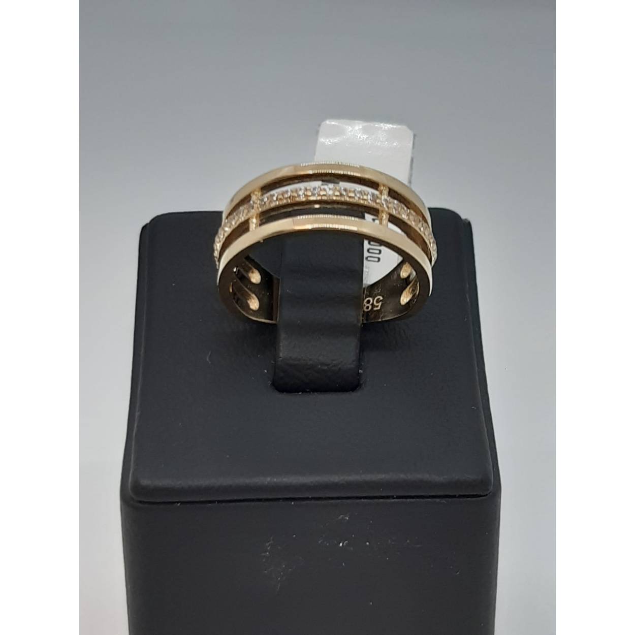 gouden ring 14kt met stenen 