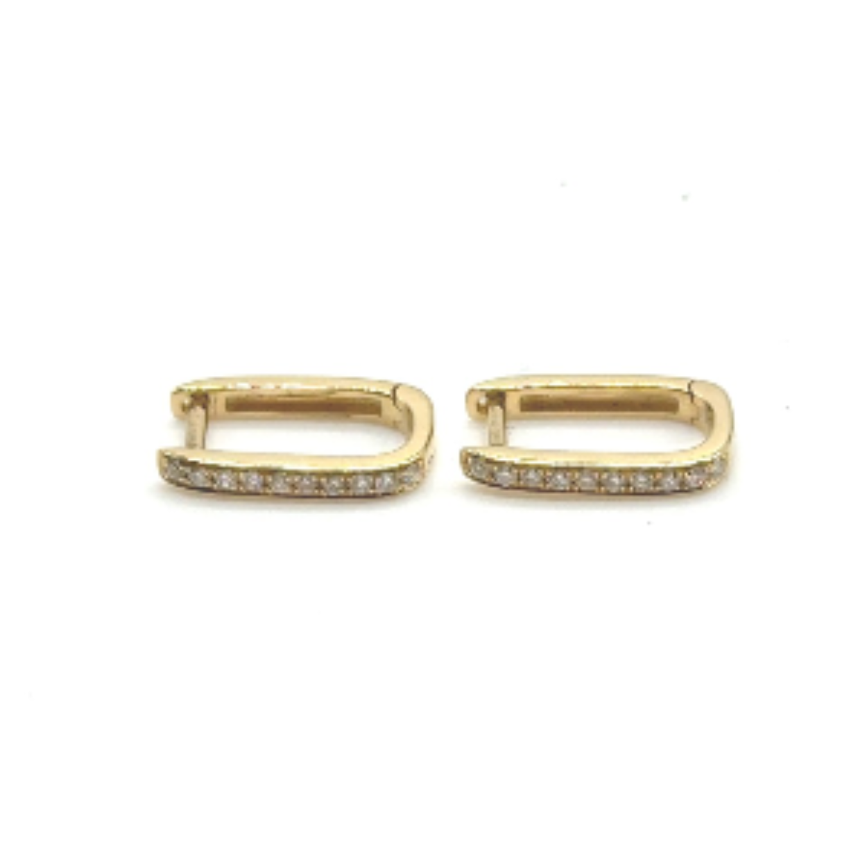 14k geelgouden diamanten oorbellen met 0.15 caraat aan diamanten. 