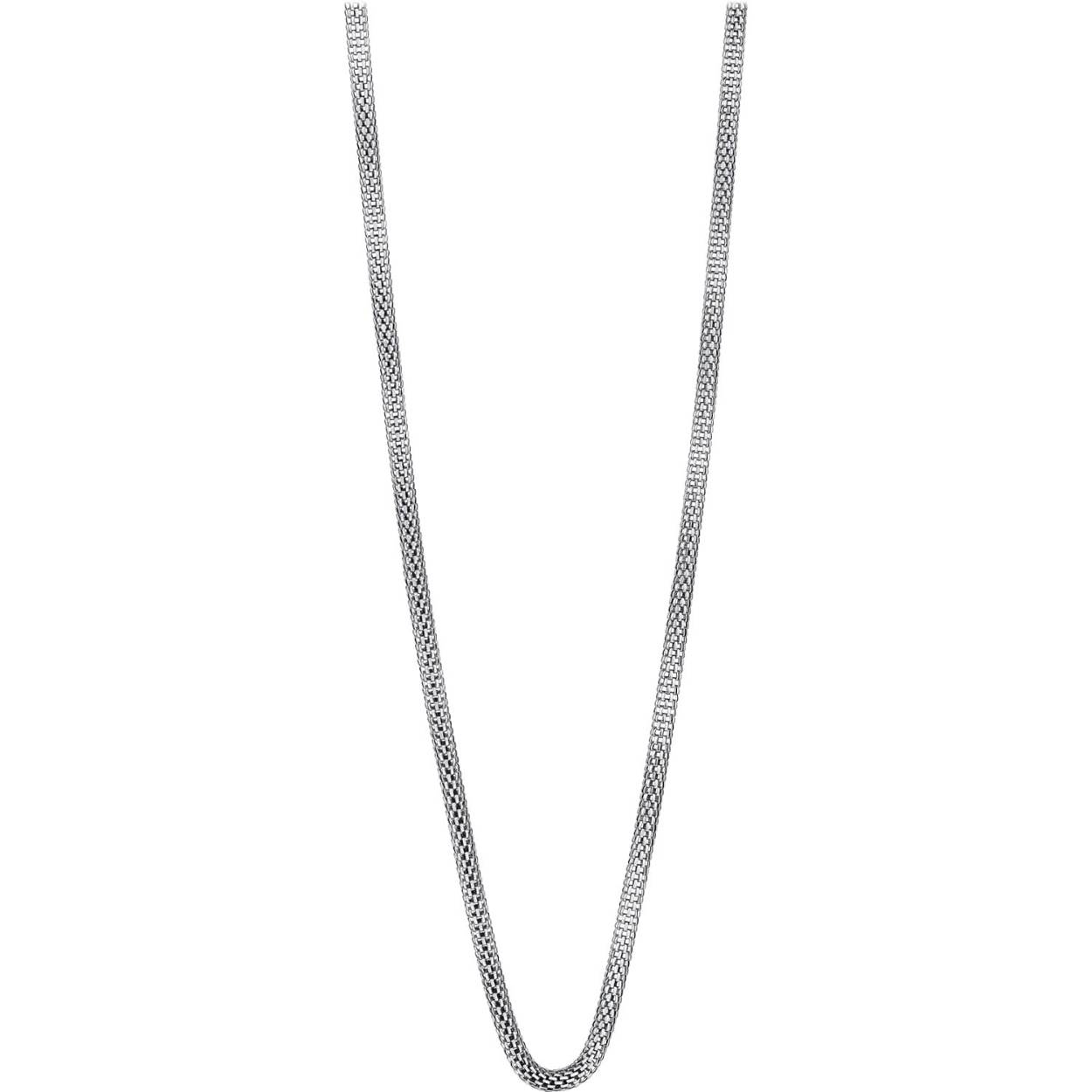 423-10-450 Bering stalen damescollier popcorn schakel 45cm.