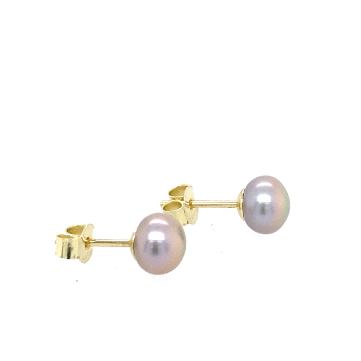 gouden pareloorstekers met bouton parels 6-7mm