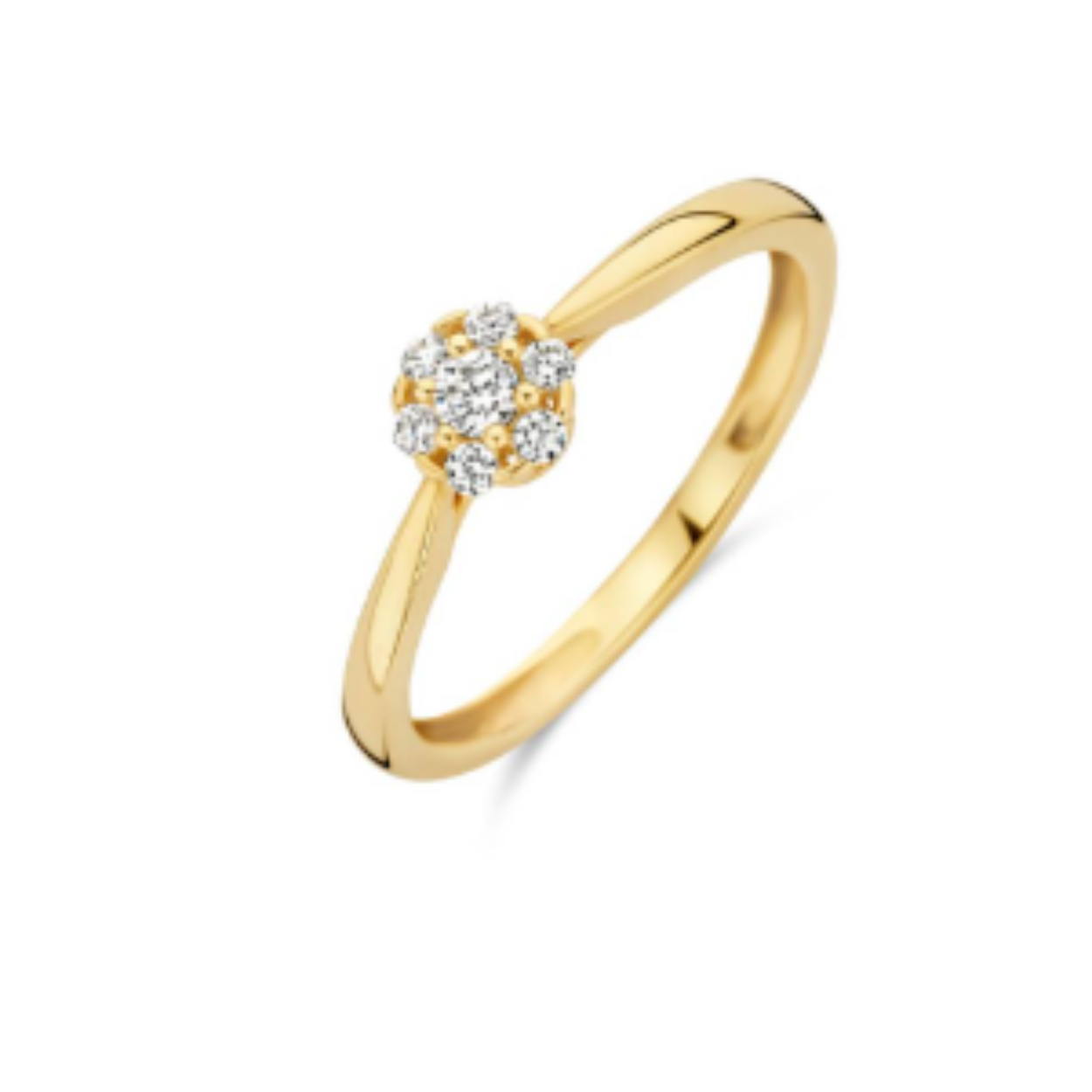 Blush Jewels worden met zorg, liefde en oog voor detail gemaakt van 14 karaat goud. Dit elegante ontwerp van Blush met referentie {1248YZI} is uitgevoerd in geelgoud en voorzien van stralende briljant geslepen zirconia's. 
De diameter van de zirconiazetting bedraagt ? mm.  Deze ring combineert goed met het gouden collier {3097YZI} en de geelgouden oorstekers {7241YZI} uit dezelfde serie. Een goed gekozen Blush juweel zorgt altijd voor een glimlach en het heerlijke gevoel geliefd te zijn. From the heart and made to last, het perfecte cadeau.
Blush Jewels worden geleverd in een Blush cadeauverpakking.
Let your heart glow - Wear your Blush