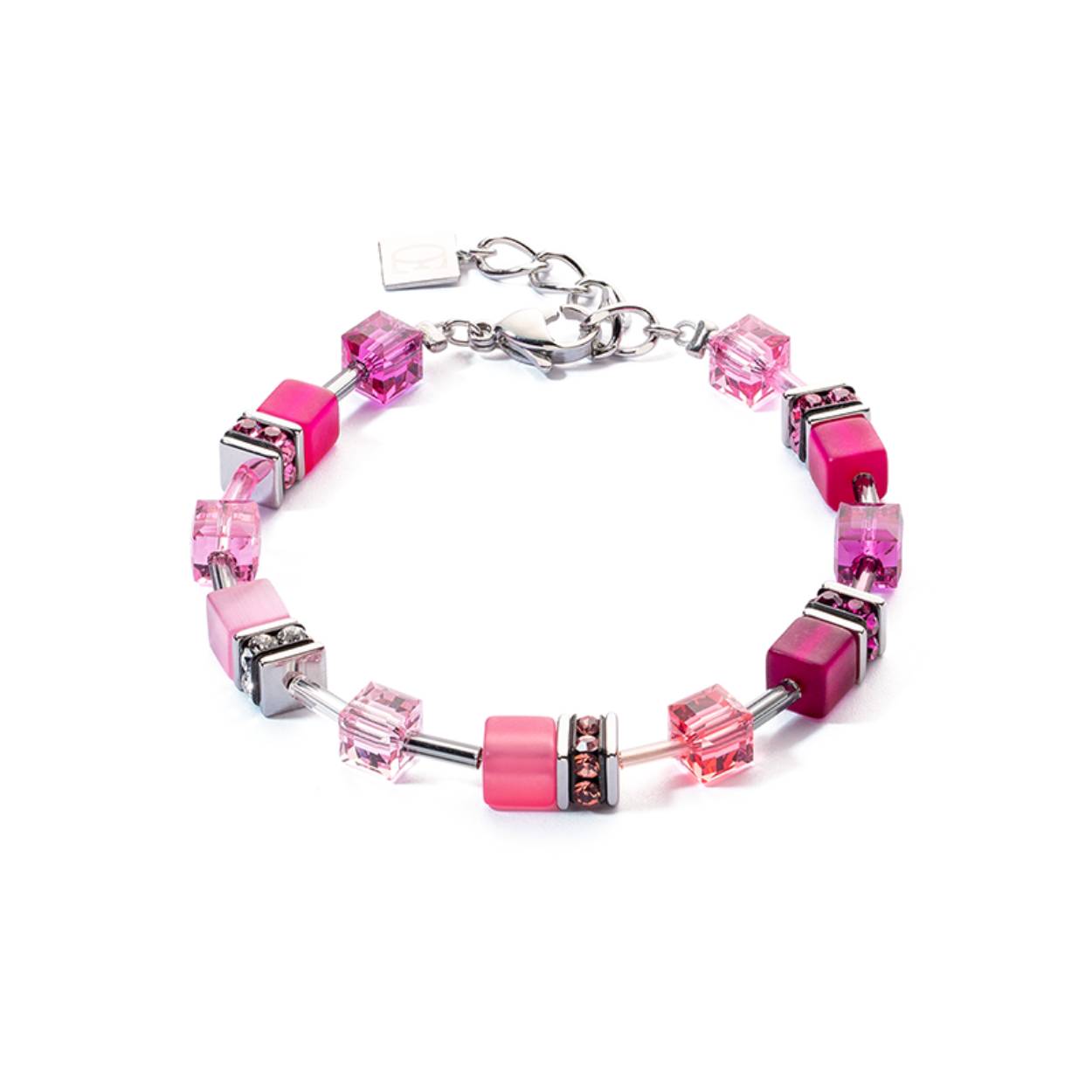 Armband coeur de lion magenta