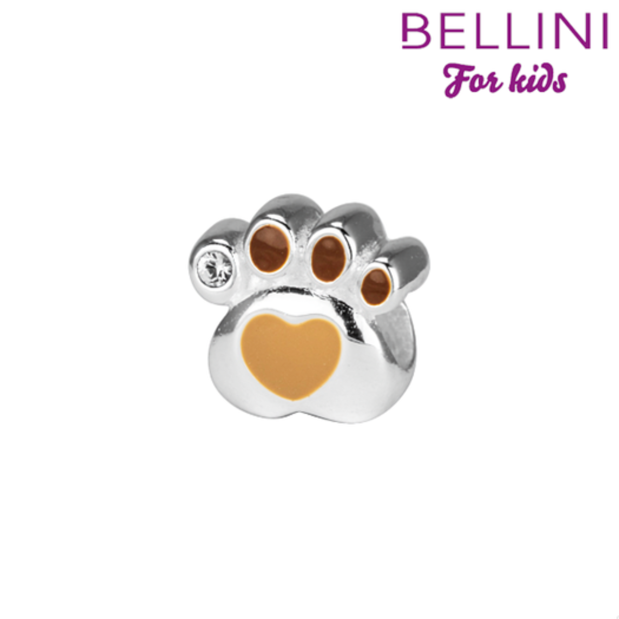 Bellini zilveren bedel hondenpootje bruin emaille + zirkonia 567.479
Voor de jonge dames heeft Bellini een ruime collectie kleine zilveren bedels (925). Stel je eigen bedelarmband samen en kies je favoriete bedels zoals je favoriete huisdier, hobby, fantasie bedel of misschien wel je eigen naam? Met een stopper houd je de Bellini bedels mooi op hun plaats. De bedels zijn allemaal gemaakt van echt zilver en afgewerkt met kleurrijk emaille of een schitterende zirkonia.