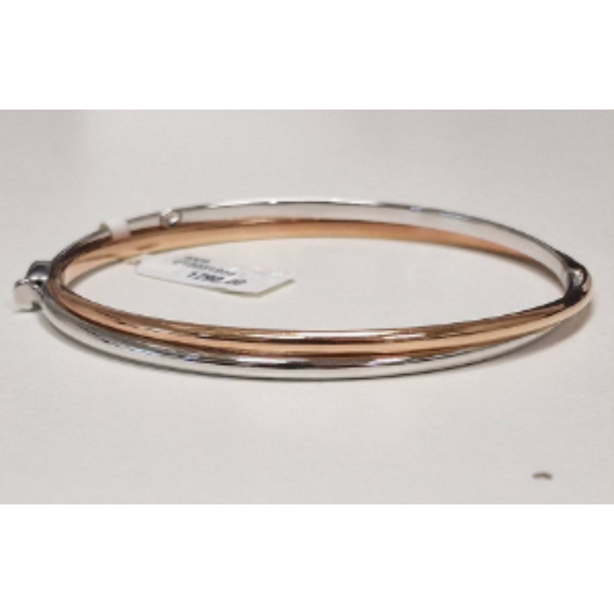 14k roodgoud en witgouden crossover bangle armband