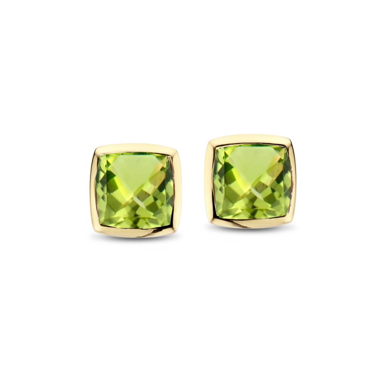 Naiomy Gold oorstekers goud 18k Peridot
