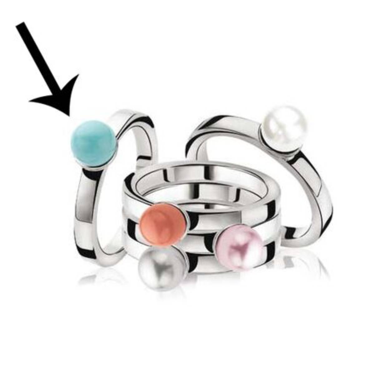 Zinzi zilveren ring turqoise bal mt54 zir579t