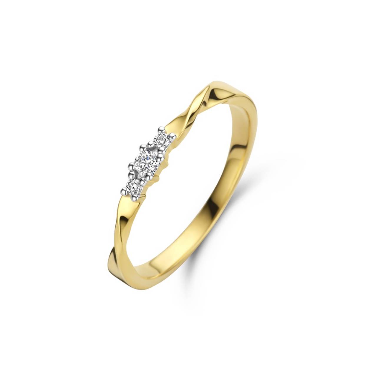 You & Me ring goud 18k gezet met briljant 7p