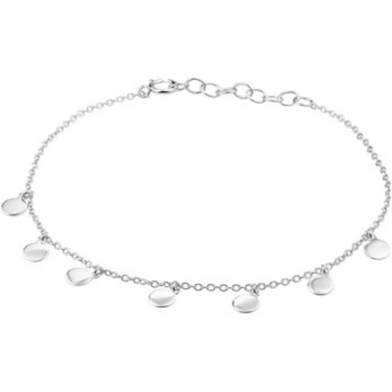 Zilver armband rondjes 16,5 + 2,5 cm
