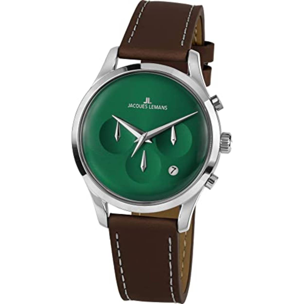 Dit dameshorloge is van het merk JACQUES LEMANS. Het is een horloge met een band gemaakt van lederen. De diameter van de kast is 38,5 mm.
