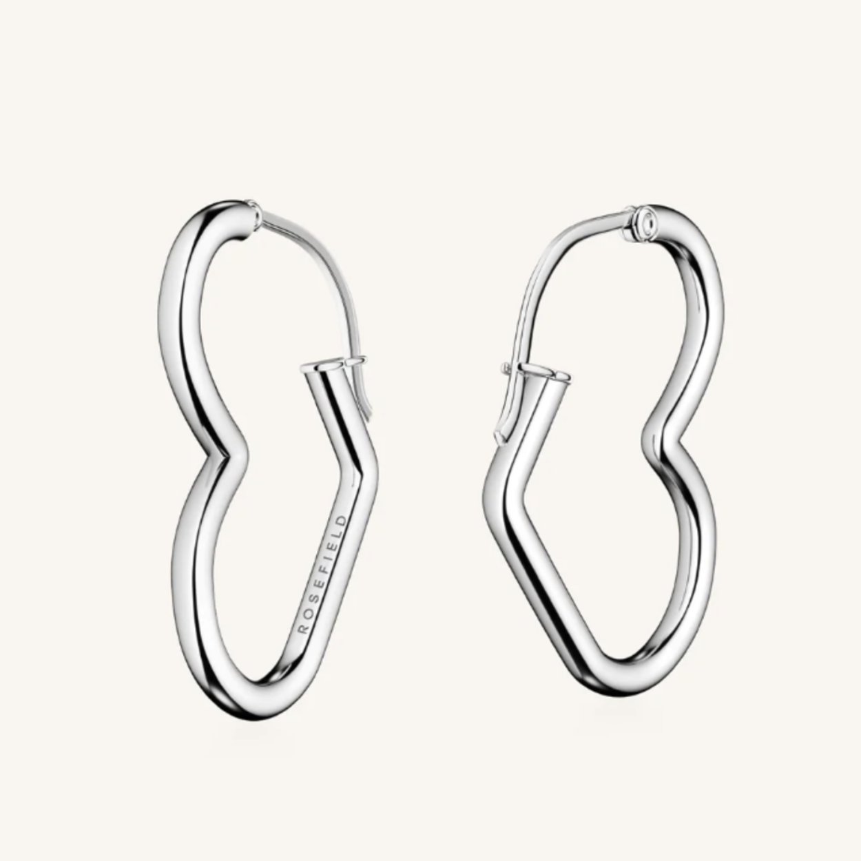 Rosefield Heart Hoops Silver JEHHG-J579