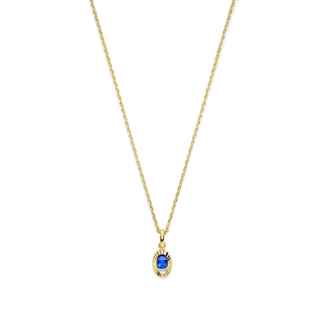 Swing Jewels 14 karaat gouden collier met blauwe zirkonia hanger