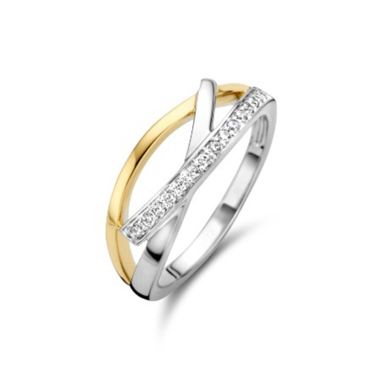 zilveren ring met zilververguld met zirkonia Rosa di Luca 629.849.56
