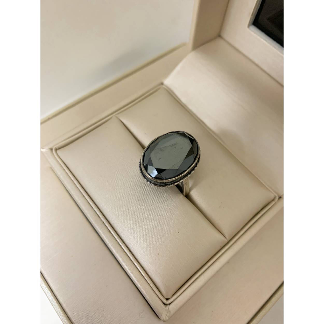 VINTAGE zilveren ring - onyx