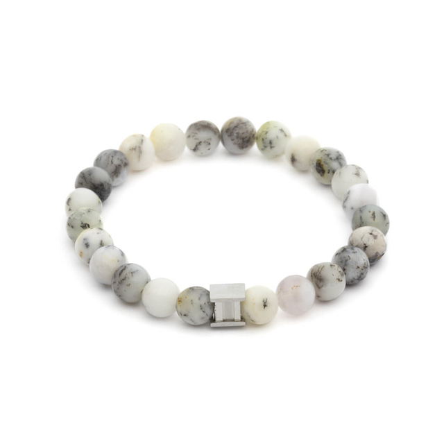 Gemini armband, gemaakt van de natuursteen Opal uit Mexico, deze is een emotionele steen. De kralen zijn 8 mm diameter - Maat: L (21 cm)