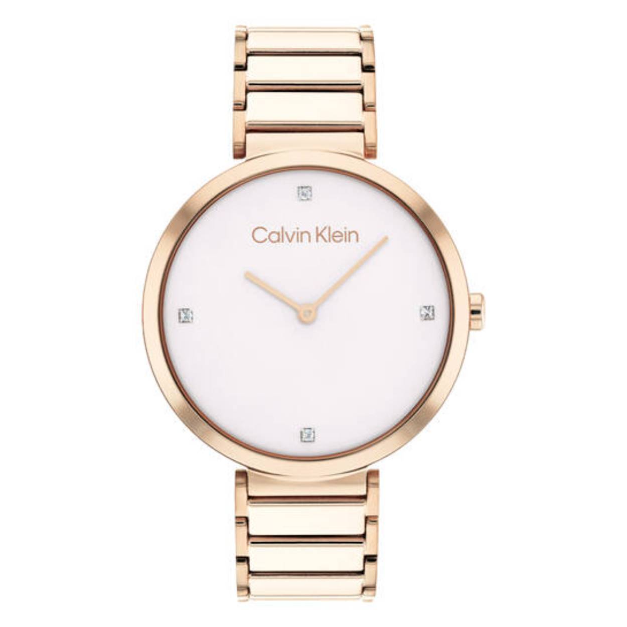 Dit Calvin Klein horloge behoort tot de Minimalistic T-Bar collectie.
Referentienummer: CK25200135

Dit rosekleurige horloge heeft een stalen kast en band. De witte wijzerplaat is versierd met zirkonia's op 12- 3- 6- en 9 uur en rosegoudkleurige wijzers. Het horloge is waterbestendig tot 3 atm en heeft mineraalglas.