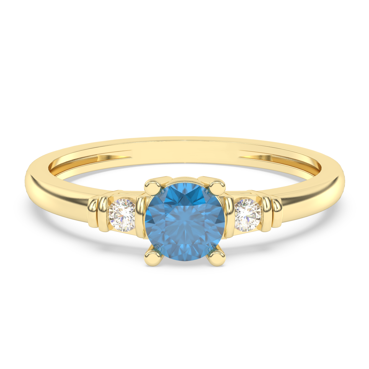14krt ring briljant topaas
