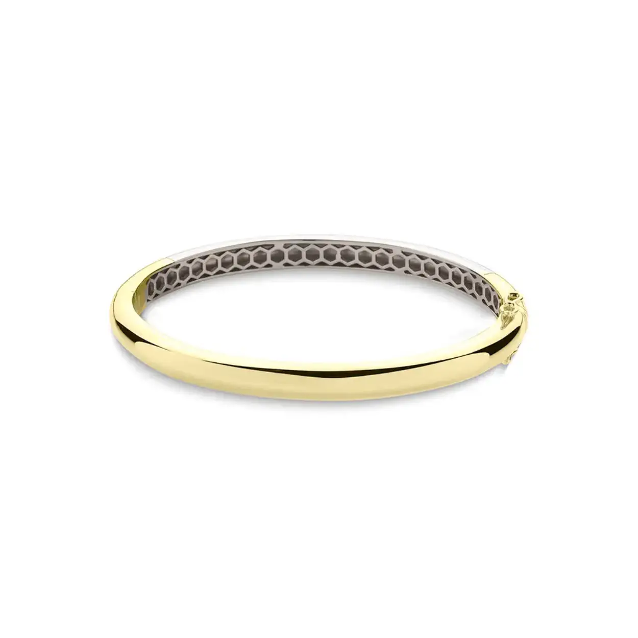 Zilveren Bangle

6mm breed

60mm doorsnee

Deels ( 5/8e ) 14krts verguld