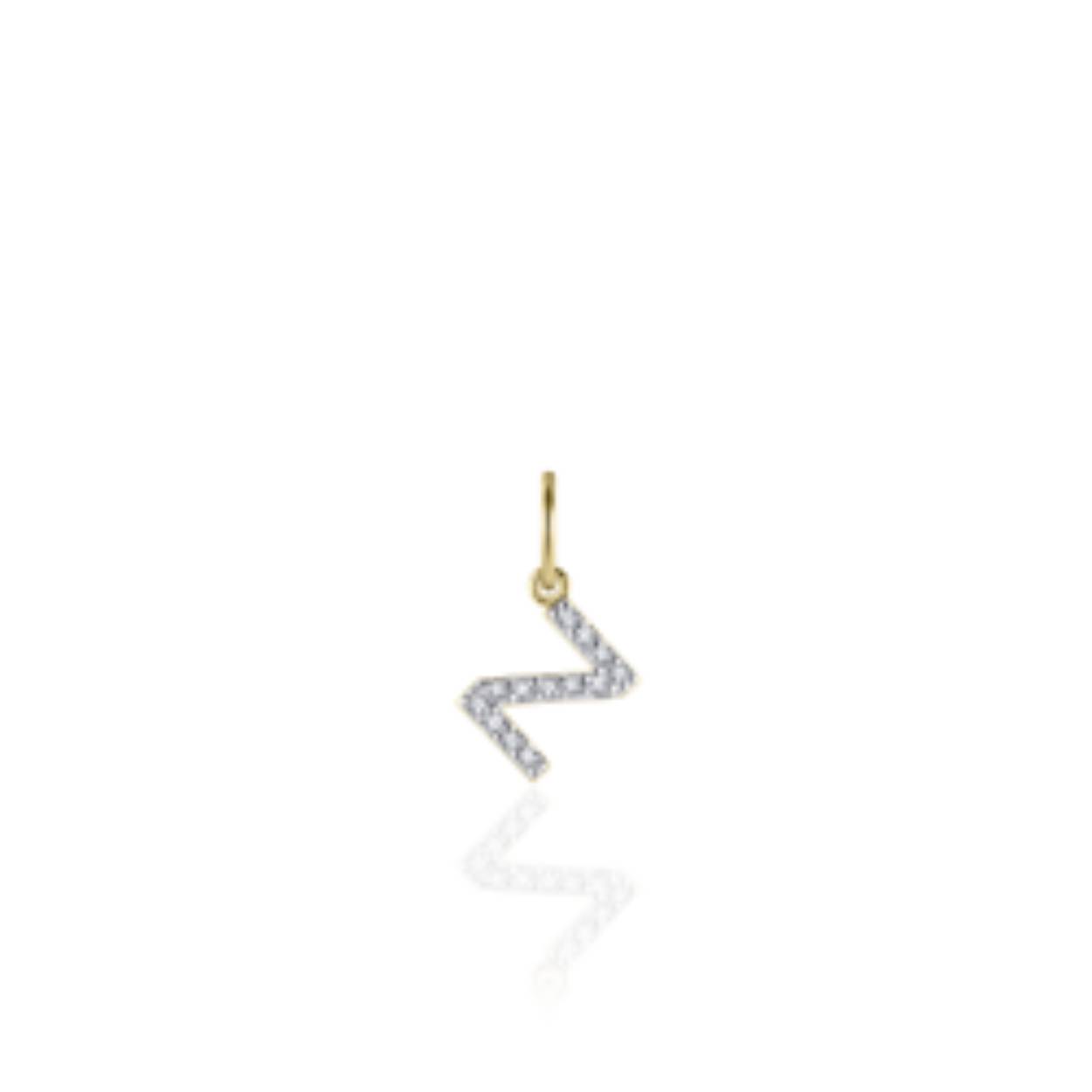 letter Z | zilver goldplated | zirkonia's