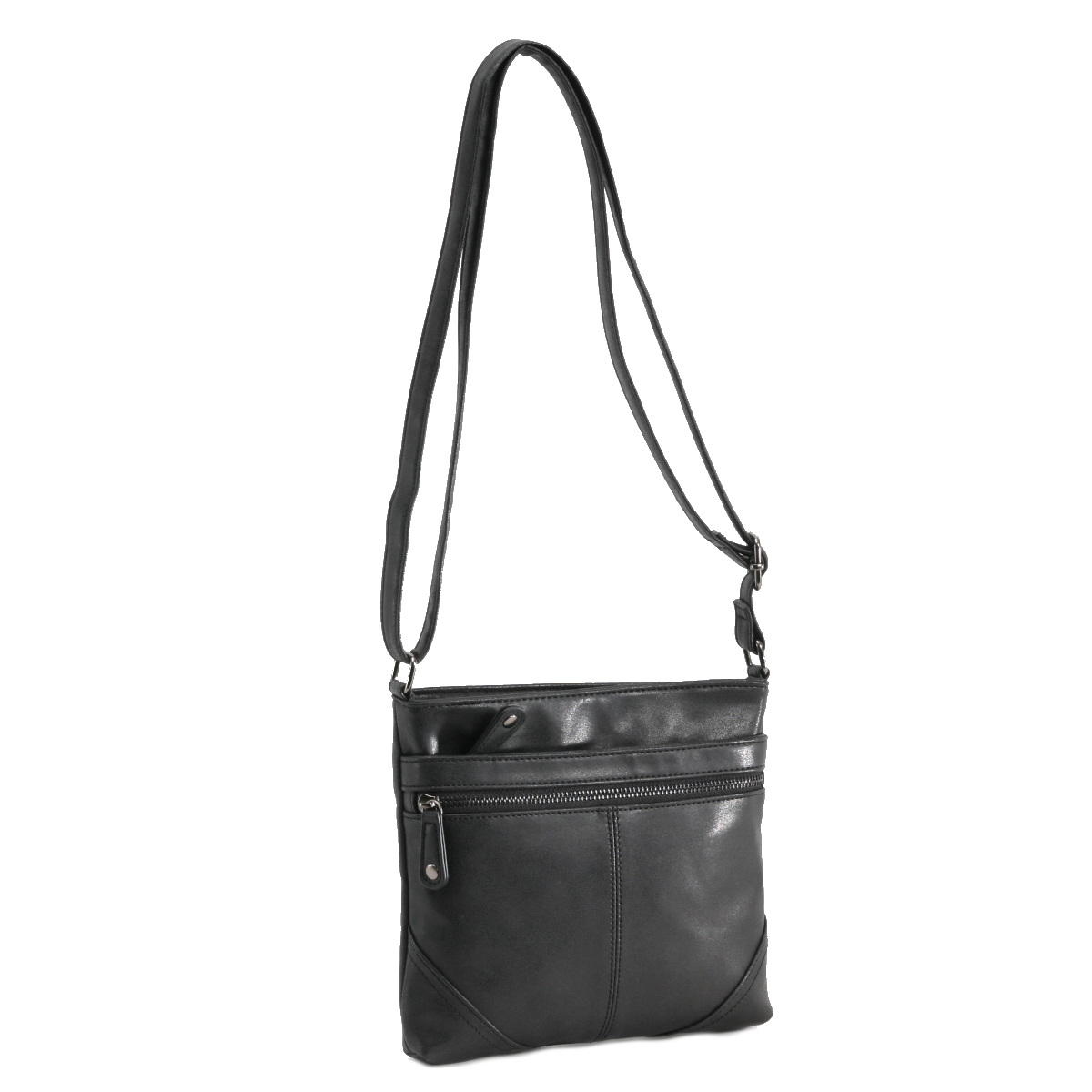 Deze stijlvolle crossbody & schoudertas van Just Dreamz in de kleur zwart is zeer functioneel. De tas bevat twee voorvakken welke sluiten door middel van een ritssluiting. Het hoofdvak sluit door middel van een rits en beschikt aan de binnenzijde ook over een ritsvak. Daarnaast beschikt de binnenzijde over twee steekvakken welke speciaal gemaakt zijn om je telefoon veilig te bewaren. De schouderband van de tas is verstelbaar, waardoor je deze op de voor jou ideale lengte kan dragen.

Kenmerken:
•Eén hoofdvak met ritssluiting
•Twee voorvakken met ritssluiting
•Achterzijde voorzien van ritsvak
•Binnenzijde voorzien van één ritsvak
•Binnenzijde voorzien van steekvak voor je telefoon
•Verstelbare schouderband
