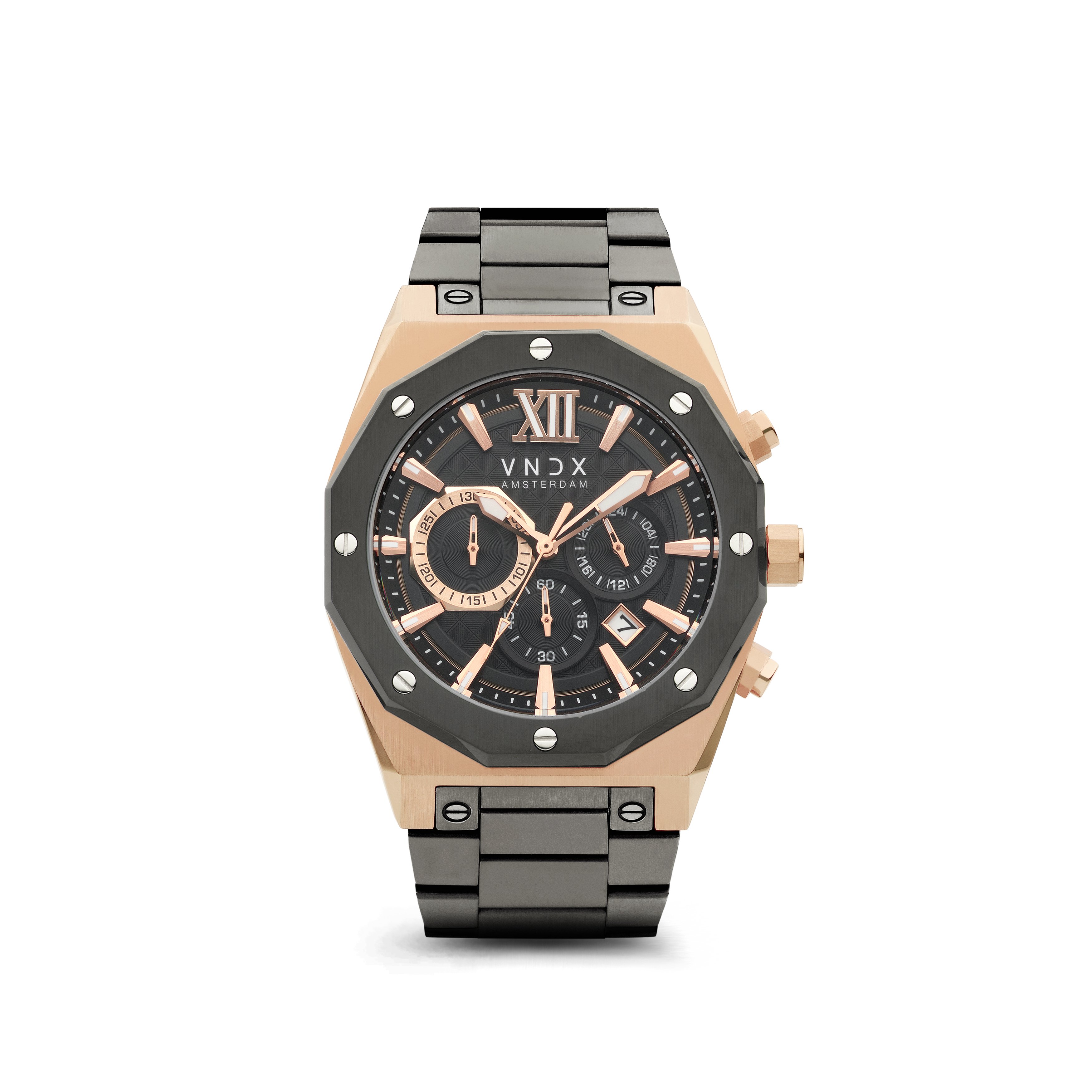 Dit horloge heeft de uitstraling die past bij een echte Wise Man. De matzwarte stalen band die zorgt voor een krachtige uitstraling! Wordt in balans gebracht door de elegantie van de Rose Gouden kast. As we say ‘Black fits all!’dus over het matchen bij je outfit bestaan geen zorgen. Dit horloge creëert een unieke mannelijke stijl waar de elegantie vanaf spat!