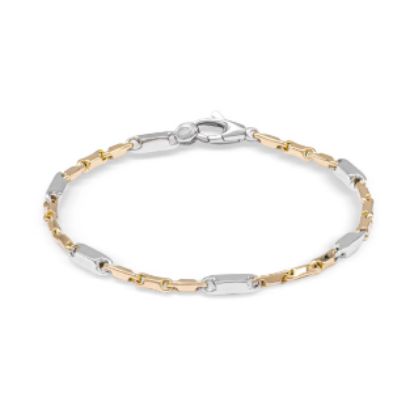 Details van het Sieraad
Merk	Monzario
Model	460A
Lengte	19 cm
Breedte	3.06 mm
Afwerking	Glanzend
Schakeltype	Fantasie schakel
Primair materiaal	Bicolor (geel goud met witgoud) 14krt