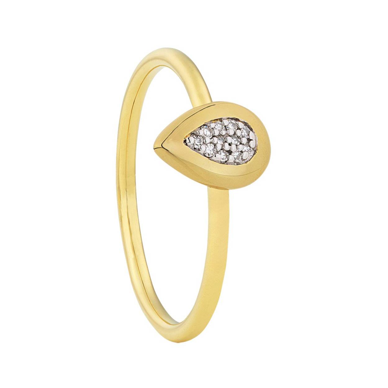 Ring R2026/3. 14 karaat goud met 0,02 crt natuurlijke diamant. Diamant kwaliteit Top Wesselton SI2.