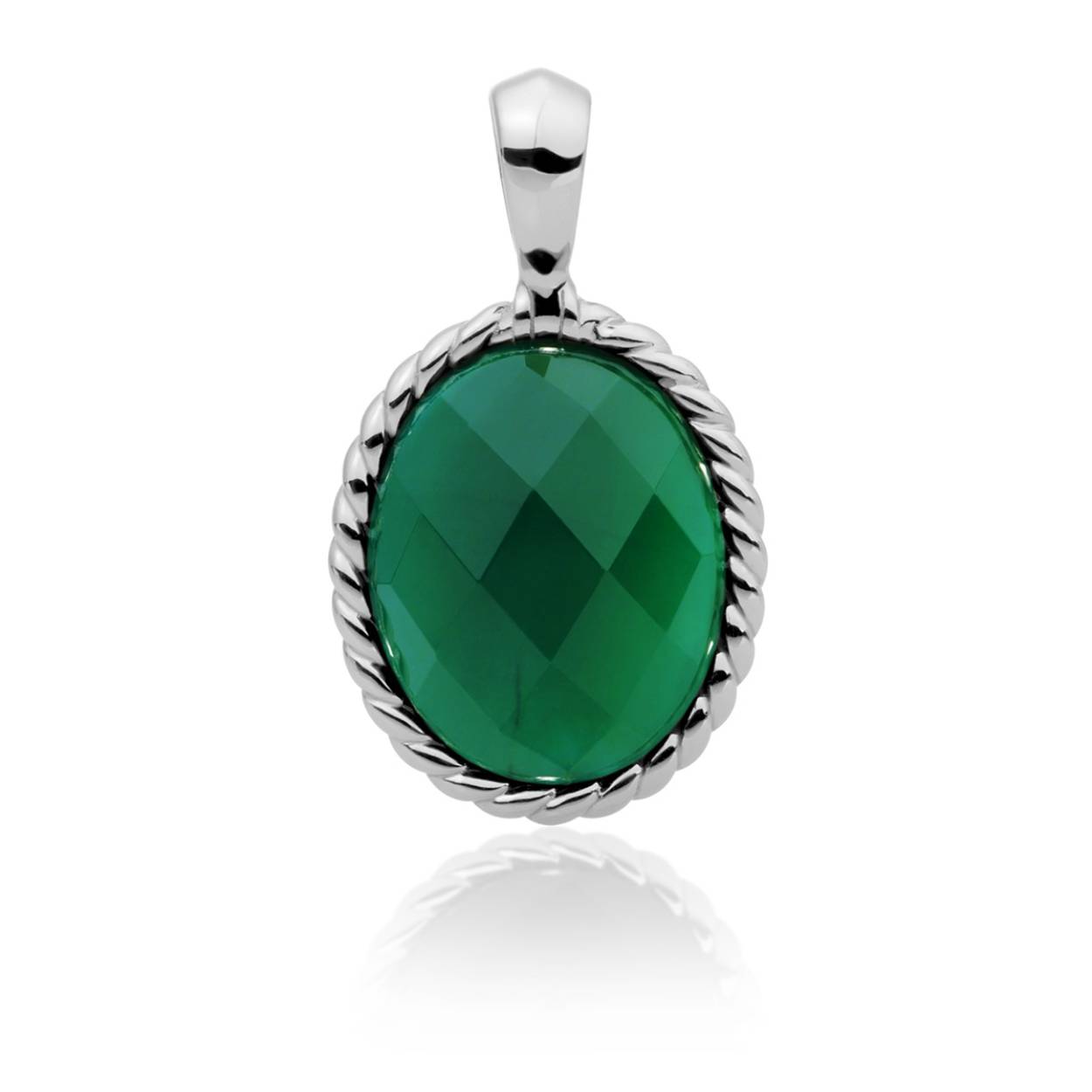 GREEN ONYX TWISTED AMULET