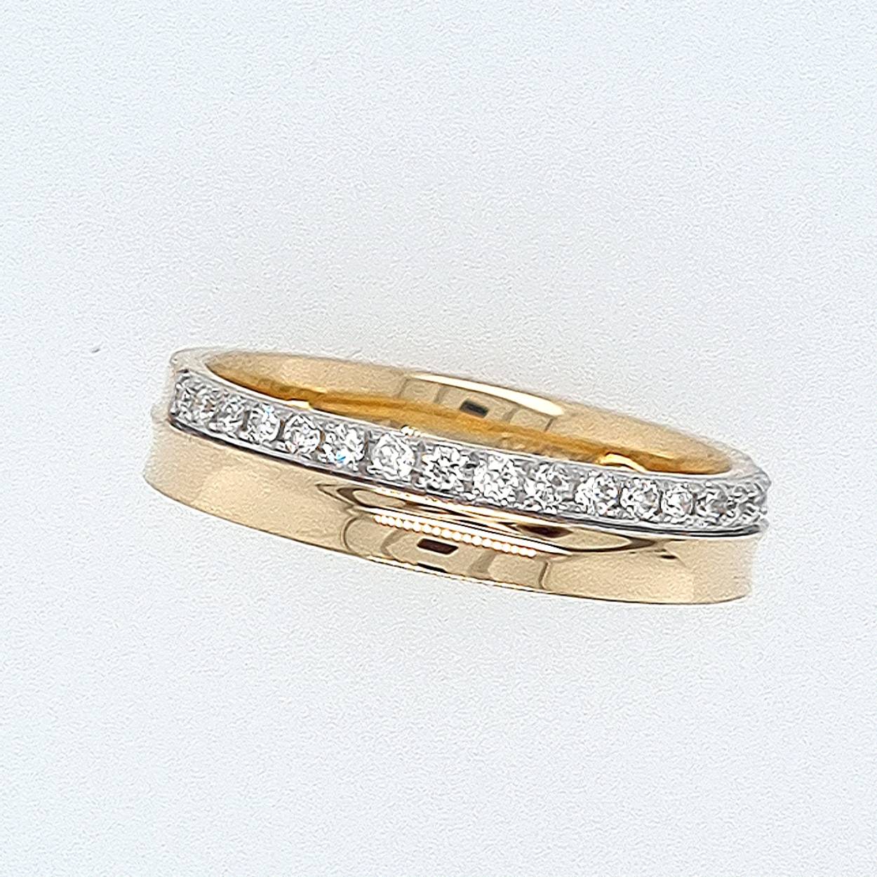 Ring geel goud 18kt met diamanten