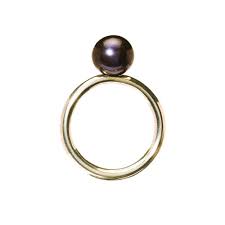 Ring met zwarte Parel