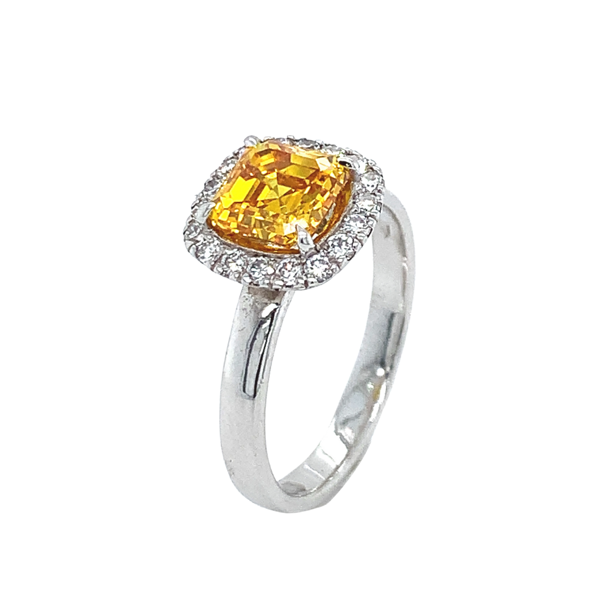 BAGUE OR BLANC ET DIAMANT FANCY YELLOW  DEEP 1.62 VS1 -0.30FVS1