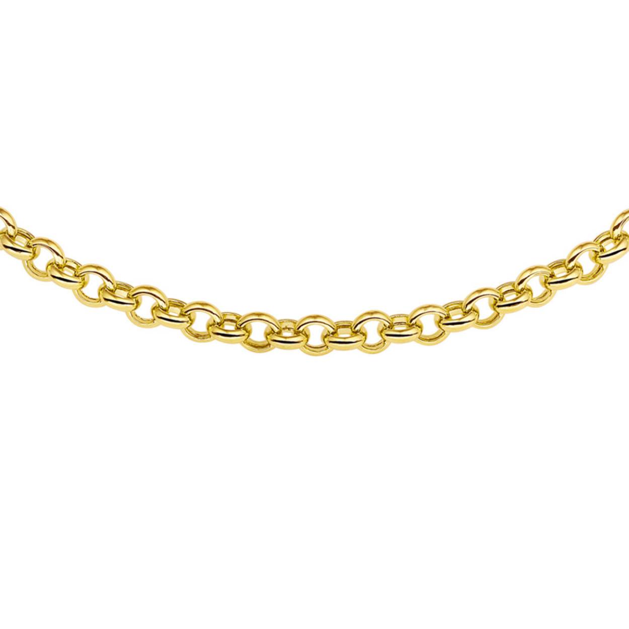 14K collier jasseron 6.0 mm 42 cm met groot springslot