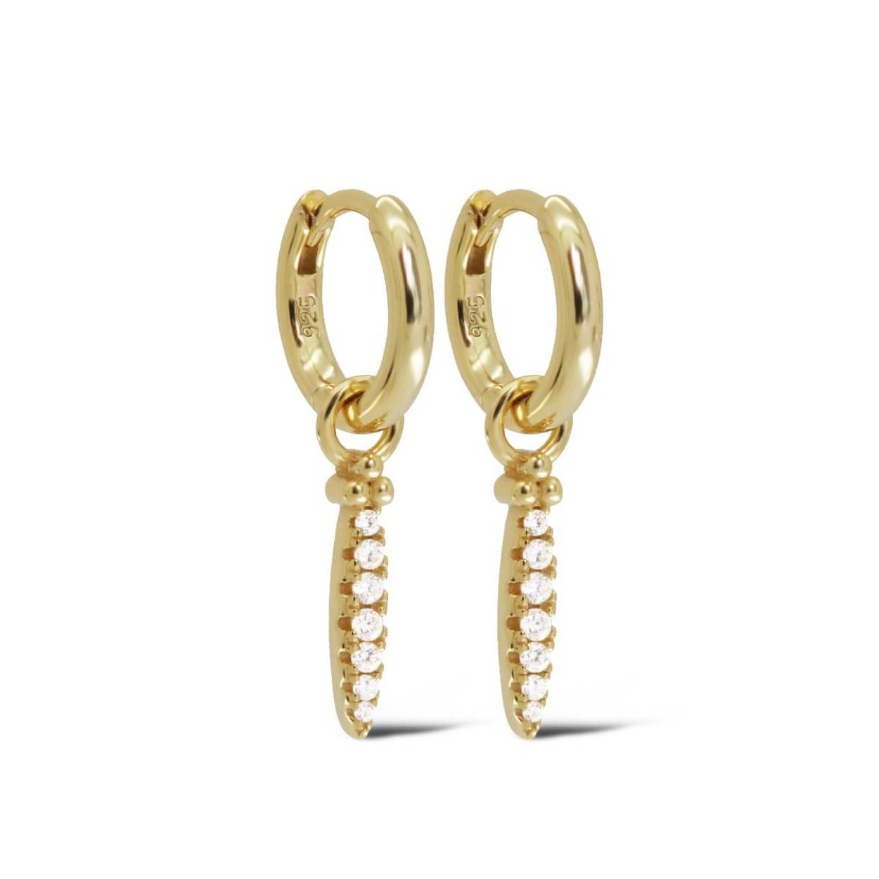 Karma Jewelry Hinged Hoops Mari Zirconia Goldplated