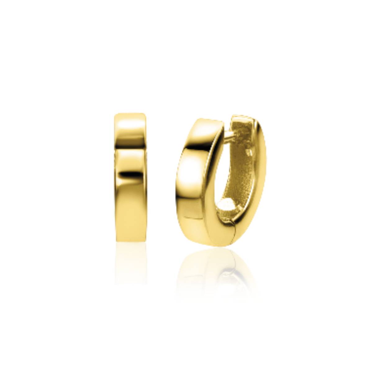 ZINZI Gold 14 karaat gouden oorringen vierkante buis luxe sluiting 10 x 2,3mm ZGO303