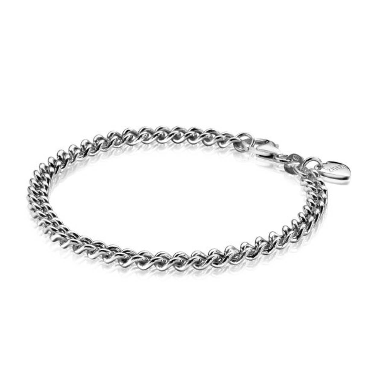 ZINZI zilveren gourmet armband in een breedte van 4,5mm. Deze pure gourmet schakel blijft stoer en klassiek tegelijk. Bij de sluiting voorzien van het herkenbare ZINZI hartje. Vervaardigd van eerste gehalte zilver (925) en met extra rodiumlaag voor een langdurige glans.