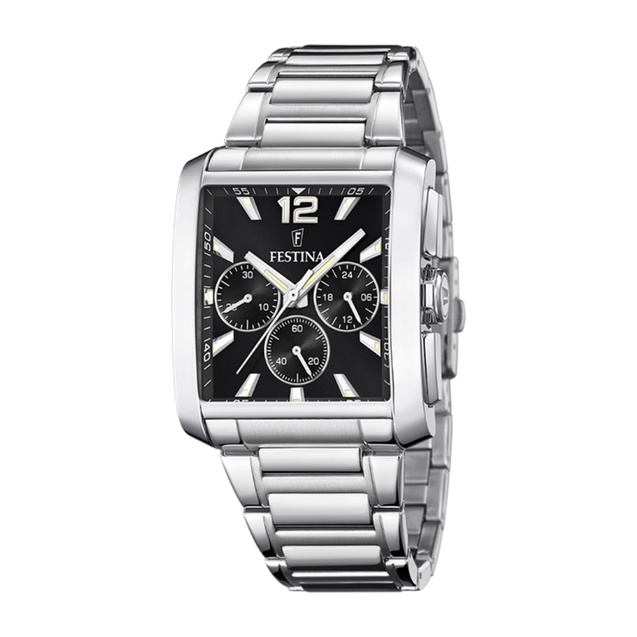 Uurwerk festina met zwarte wijzerplaat rechthoek F20635/4