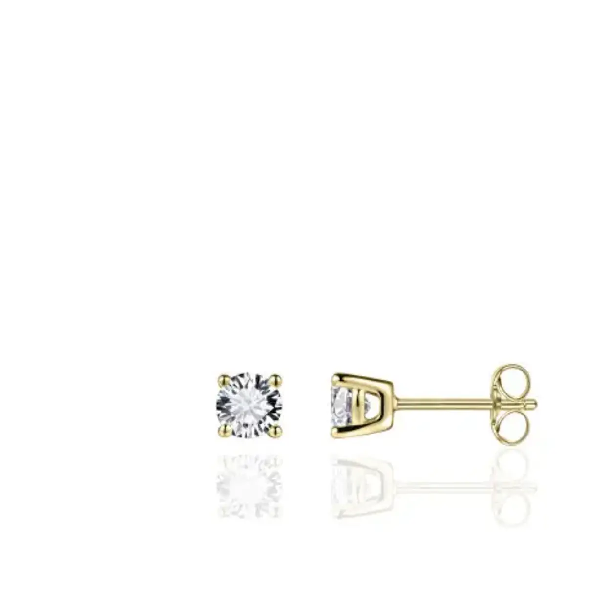 Zilveren oorknoppen met zirkonia 14k verguld 