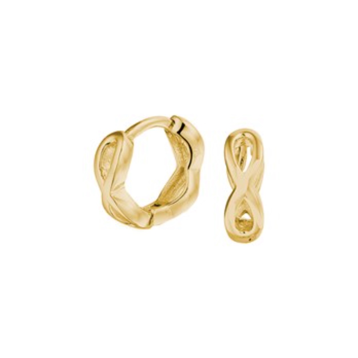 zilver vergulde oorklaring infinity